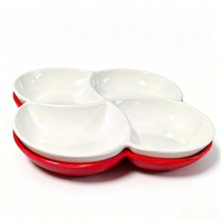 Assiettes en mélamine A5 de 8,5 pouces, incassables, écologiques, à 4 compartiments séparés, pour fruits et collations, idéales pour les fêtes - Vente en gros