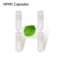 Capsules végétales HPMC et gélatine transparentes de couleur naturelle, tailles 00, 0, 1, 2, 3, 4, certifiées Halal, fabriquées en usine GMP dans l'Hubei