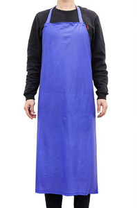 Ff5003 có thể điều chỉnh dầu-proof axit kiềm kháng hóa chất làm việc tạp dề thị trường butcher màu xanh trong suốt PVC BIB tạp dề - Product Image 2