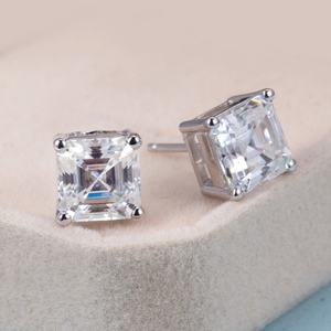 Pendientes de Diamante Cultivado en Laboratorio con Corte Asscher de 1 Quilate, 18k, MSE-585 de Messi Jewelry, con Certificado IGI - Product Image 2