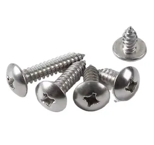 Stainless Steel 304 316 phillips Mushroom Umbrella Truss Self Tapping Pan Head Cross recessed Screw