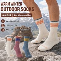 Chaussettes thermiques d'extérieur en laine mérinos et chanvre pour jeunes, avec amorti en tissu éponge, antidérapantes, résistantes aux odeurs naturelles, épaisses et chaudes pour la randonnée et le ski