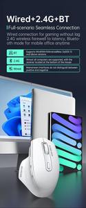 เมาส์ไร้สายบลูทูธ 2.4g ดีไซน์ใหม่ตามหลักสรีรศาสตร์ คุณภาพสูง 1200 DPI เงียบ พร้อมหน้าจอแสดงสถานะแบตเตอรี่ - Product Image 5