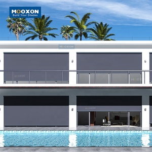 Aplicación de <span class=keywords><strong>sombra</strong></span> al aire libre personalizada, sistema de Control motorizado para ventanas, persiana de aluminio, pista con cremallera para jardín - Product Image 5