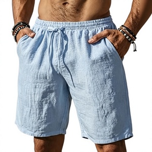 Shorts Bermuda Homme en Lin 100% pour l'été, Taille Haute, Cordon de Serrage, Respirant, Séchage Rapide, Coupe Ample – Vente en Gros OEM - Product Image 2