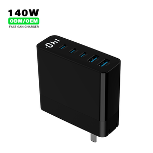 Kaida 2023 Newst UK AU Adaptador de cargador <span class=keywords><strong>port</strong></span>átil móvil Pantalla digital multipuerto Pd 140W Cargador Gan Cargadores de pared - Product Image 3
