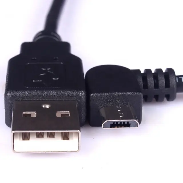 אישית 90 תואר מיקרו usb USB2.0 נתונים טעינת כבל, שמאל זווית מיקרו usb כבל עבור אנדרואיד