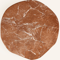 Table à manger moderne et durable Table basse ronde sculptée en travertin rouge/marbre pour salon