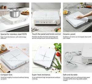 Cuisinière à <span class=keywords><strong>induction</strong></span> portable 2000W à brûleur unique, commande tactile, <span class=keywords><strong>plaque</strong></span> en platine étanche, OEM pour usage domestique et commercial - Product Image 5
