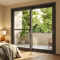 Puertas Corredizas de Vidrio con Marco de Aluminio Modernas de Alto Rendimiento, Modelo Serie 120, Vidrio Templado Insonorizado y Resistente a Huracanes