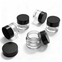 Bocaux de conservation en verre de qualité alimentaire anti-enfants de 5/7/9 ml avec gravure pour usage cosmétique (soins de la peau, rouge à lèvres, crème pour les yeux, cire)