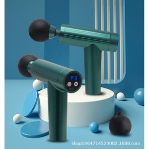 ปืนนวดขนาดเล็ก 2600 มิลลิแอมป์มอเตอร์ไร้แปรงถ่าน 12 ระดับความเร็ว ชาร์จ USB ได้ พร้อมหัวนวด 5 แบบ สำหรับบรรเทาอาการปวดกล้ามเนื้อและฟิตเนส - Product Image 1