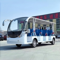 Mini navette ouverte électrique à 14 passagers, bus touristique personnalisé avec approbation CE