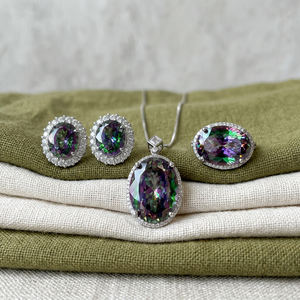 9 Trending 2026 New Arrivals <b>Gold</b> Plated Vintage Copper 15*20-13*18mm Oval Cut Cubic Zirconia 3 Pieces Set Big Jewelry Set Women - Product Image 5