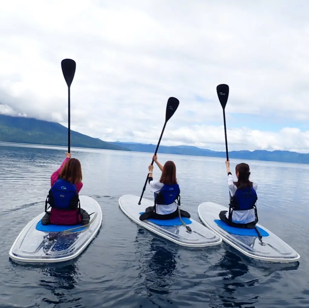 Papan Sup Bagian Bawah Bening Berdiri Kaku Kualitas Tinggi Papan Paddle Transparan