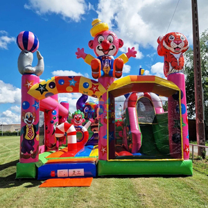 Château gonflable de saut commercial extérieur de partie d'enfants avec le parcours d'obstacles gonflable de <span class=keywords><strong>cirque</strong></span> de toboggan - Product Image 3