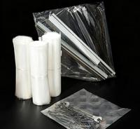 Sac plat transparent en PE avec logo personnalisé, à ouverture supérieure, thermoscellable, en LDPE recyclable, résistant à l'humidité et à la déchirure, multi-tailles, impression sérigraphique
