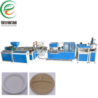 Machine de thermoformage automatique à haute productivité pour la fabrication de plaques alimentaires rondes multi-matériaux, à usage unique, écologiques, simples/3CP/4CP