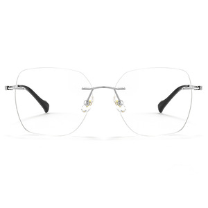Lunettes sans monture en titane pur pour femmes, surdimensionnées, légères, protection contre la lumière bleue, 71360, origine Danyang - Product Image 2