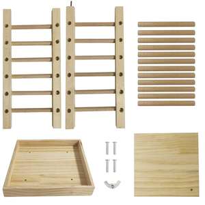 Mangeoire à foin en bois en gros, support d'alimentation pour lapins, distributeur automatique d'aliments pour animaux de compagnie, mangeoire à foin en bois massif pour petits animaux - Product Image 6