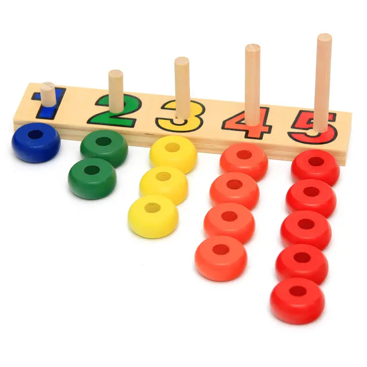 モンテッソーリ木製教育カウントおもちゃ数学そろばん数学習とカウントスターカースタッキングゲームおもちゃ子供用