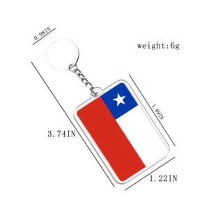 Acrylic Keychains & Pendants Light Keychains Chile Flags Various Countries Accessories for Fans - Product Image 2