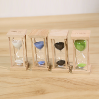 Nouveauté Sablier de 1, 3 ou 5 minutes avec cadre en bois multicolore en verre Logo de brossage des dents pour les cadeaux de décoration d'anniversaire de Noël
