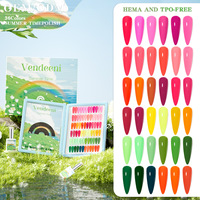 VENDEENI Kit de 36 Couleurs de Gel LED Soak-Off Imperméable pour Photothérapie en Salon, Couleurs Unies Quatre Saisons, Coffret Cadeau