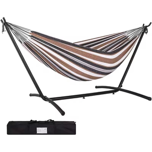 Hamaca <span class=keywords><strong>de</strong></span> Lona para Acampar al Aire Libre y para Colgar, Hamaca <span class=keywords><strong>de</strong></span> Algodón a Rayas <span class=keywords><strong>con</strong></span> Soporte, Hamaca <span class=keywords><strong>con</strong></span> Soporte <span class=keywords><strong>de</strong></span> Poste <span class=keywords><strong>de</strong></span> <span class=keywords><strong>Madera</strong></span> - Product Image 3