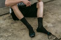 Chaussettes fonctionnelles pour hommes à motif losanges, en coton respirant et anti-humidité, avec détail de revers, pour le sport et les occasions décontractées