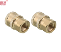 Raccord rapide en laiton plaqué haute pression 1/4 3/8 pouce - Adaptateur en laiton (12 mm) pour tuyau d'arrosage de jardin - Accessoires pour outils de jardinage