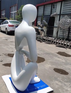 Escultura <span class=keywords><strong>de</strong></span> Fibra <span class=keywords><strong>de</strong></span> Vidrio Personalizada <span class=keywords><strong>de</strong></span> Arte Moderno, Estatua <span class=keywords><strong>de</strong></span> Arte Corporal Humano Hueca, <span class=keywords><strong>Mujer</strong></span> Pensando, Decoración para Jardín y Hogar - Product Image 5