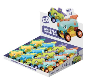 Hot Selling Eltern-Kind-Interaktion spiel Cartoon Animal Press Trägheit Toy Gear Car mit Bibi-Sounds für Kinder