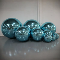 Gros ballon miroir gonflable vert et bleu en PVC en gros pour la décoration de fêtes, mariages, scènes et événements