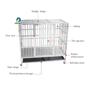 Jaula para Perros de Acero Inoxidable EUR VET Easy Clean con Piso de Listones, Bandeja de Desechos Extraíble y Ruedas con Bloqueo para Uso en Clínicas - Product Image 5