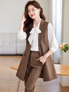 ชุดสูททำงานสำหรับผู้หญิงชุดสูททำงาน<span class=keywords><strong>3</strong></span>ชิ้นแบบทางการสำหรับผู้หญิงใหม่ - Product Image 4