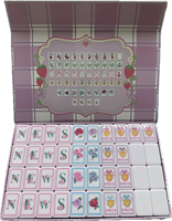 Set Mahjong Amerika Premium Grandmillennial 160 Ubin Motif Stroberi, Teh, Bunga, Joker, Hijau Mint