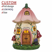 Décoration de jardin personnalisée en gros : Sculpture de maison dans les arbres en résine, statue de chalet solaire extérieur pour la décoration de jardin et de chemin.