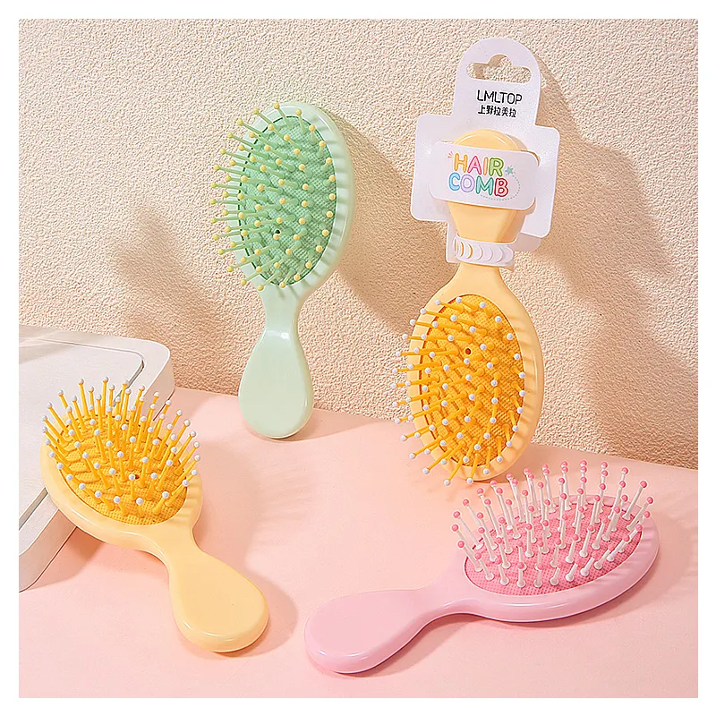 LMLTOP Portable Ins Scented Air Cushion Comb Brush SY747 Bright Color Plastic Aromatic Hair Comb For Girl Cute Mini Massage Comb