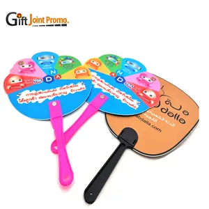 Promotional Advertising PP Hand Fans Custom Printed Plastic Hand Fan Handles