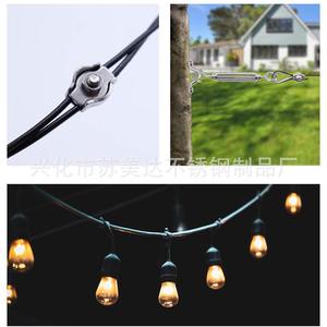 304 Stainless Steel Light Lifter Kit With <b>Hooks</b> Screws And Wire Rope <b>Clips</b> For Ceiling Lamp Installation - Product Image 5