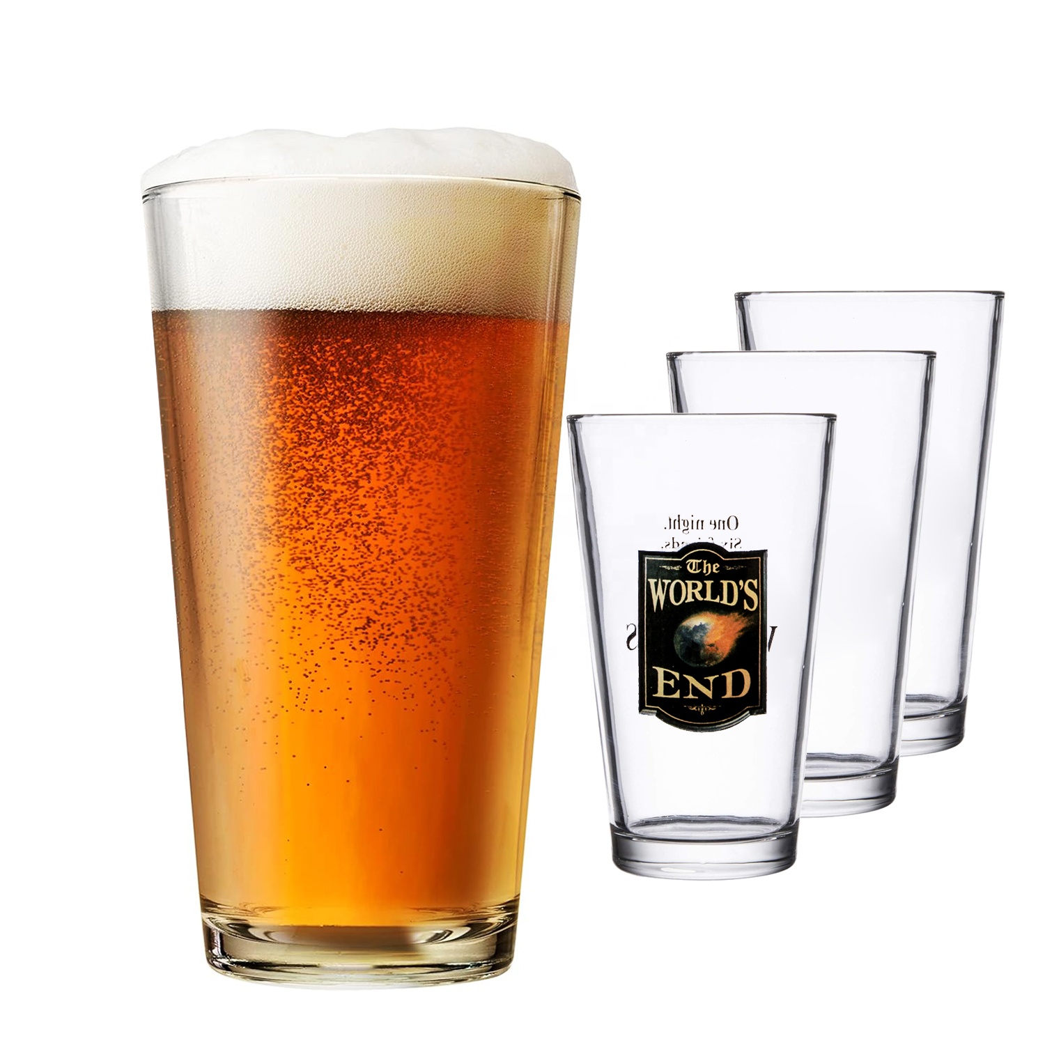 Biểu Tượng Tùy Chỉnh Mỹ 16Oz 20Oz Bia Có Thể Cốc Thủy Tinh Cốc Pub Cocktail Highball Uống Craft Pint Kính Bia Nếm Steins