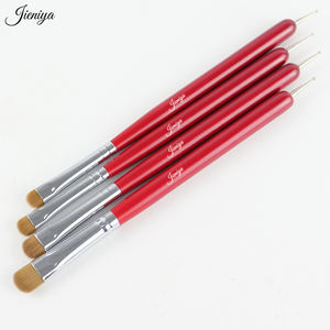 美甲用品批发科林斯基头发红木手柄UV凝胶法国刷点缀工具双头美甲双刷 - Product Image 3