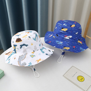 Sombrero de cubo personalizado con estampado de <span class=keywords><strong>animales</strong></span> de dibujos animados anchos de primavera y verano para bebés y niños - Product Image 2
