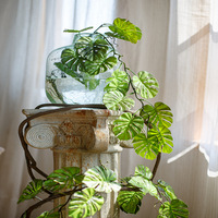 Toile de fond de mariage arc décoration murale artificielle Monstera feuille vignes verdure fausses feuilles de palmier vignes