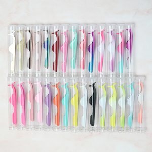 <span class=keywords><strong>Pince</strong></span> à cils magnétique en <span class=keywords><strong>plastique</strong></span> rose avec logo personnalisé et marque privée, applicateur de cils en vrac, emballage de pinces à cils, pinces à faux cils - Product Image 1