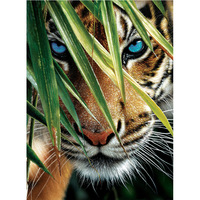 JIEME Peinture Diamant Classique 5D DIY Peinte à la Main, Motif Tigre Animal, Décoration Maison, 30x40cm, Rectangulaire, Sans Cadre, Cadeau