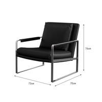Fauteuil de luxe et design pour les loisirs, modèle paresseux, avec cadre en acier inoxydable, cuir véritable pour le salon, hôtel, villa, bar.