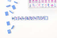 Jeu d'échecs et de cartes en acrylique américain, ensemble de mahjong Blue Boots and Bubble, table de jeu de luxe américaine, jeu de casino