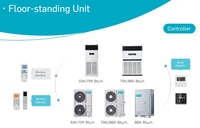 Climatiseur split multi-zone Carrier Ac 18000 Btu avec cassette de plafond fendu Unité intérieure de plafond au sol Mini système VRF